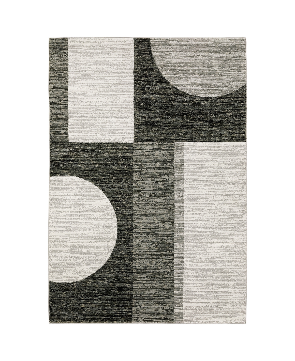 Jhb Design Deco PZZ06 3'3in x 5'2in Area Rug - Charcoal
