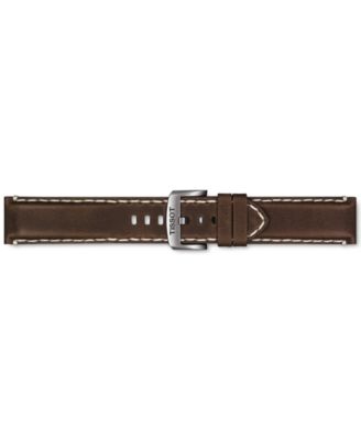 Men's Swiss Chronograph XL Vintage Brown Leather Strap Watch 45mm