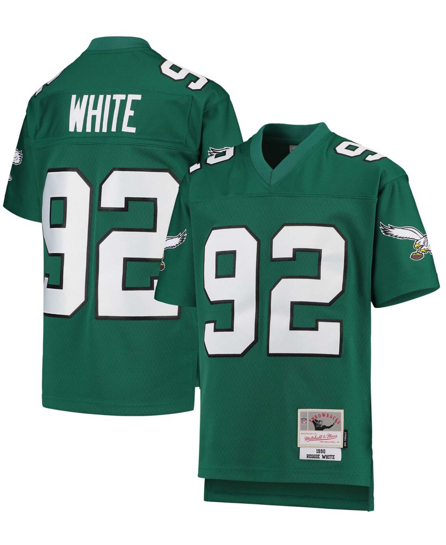 Big Boys and Girls Reggie White Green Philadelphia Eagles 1990 Legacy Retired Player Jersey