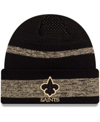 New Era Men's Black New Orleans Saints 2021 Sideline Tech Cuffed Knit ...