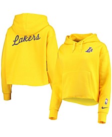 Women's Los Angeles Lakers Essential Pullover Cropped Hoodie