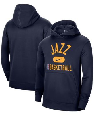 Men's Navy Utah Jazz 2021-2022 Spotlight On Court Performance Practice Pullover Hoodie