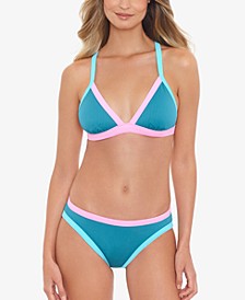 Juniors' Not What It Seams X-Back Triangle Bikini Top & Bottoms, Created for Macy's