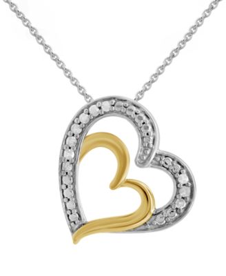 macy's double heart necklace