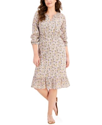 Style & Co Cotton Floral-Print Dress, Created for Macy's - Macy's