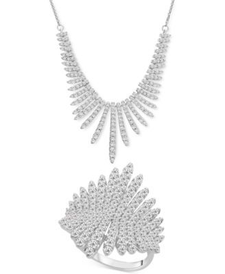 Diamond Graduated Necklace & Ring Collection in 14k White Gold