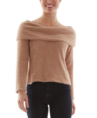 BCX - Juniors' Foldover Off-The-Shoulder Sweater