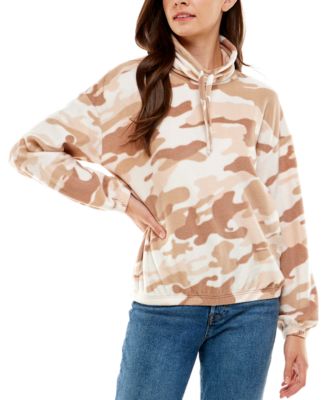 Derek Heart - Juniors' Drawstring Cowl Neck Fleece Pullover