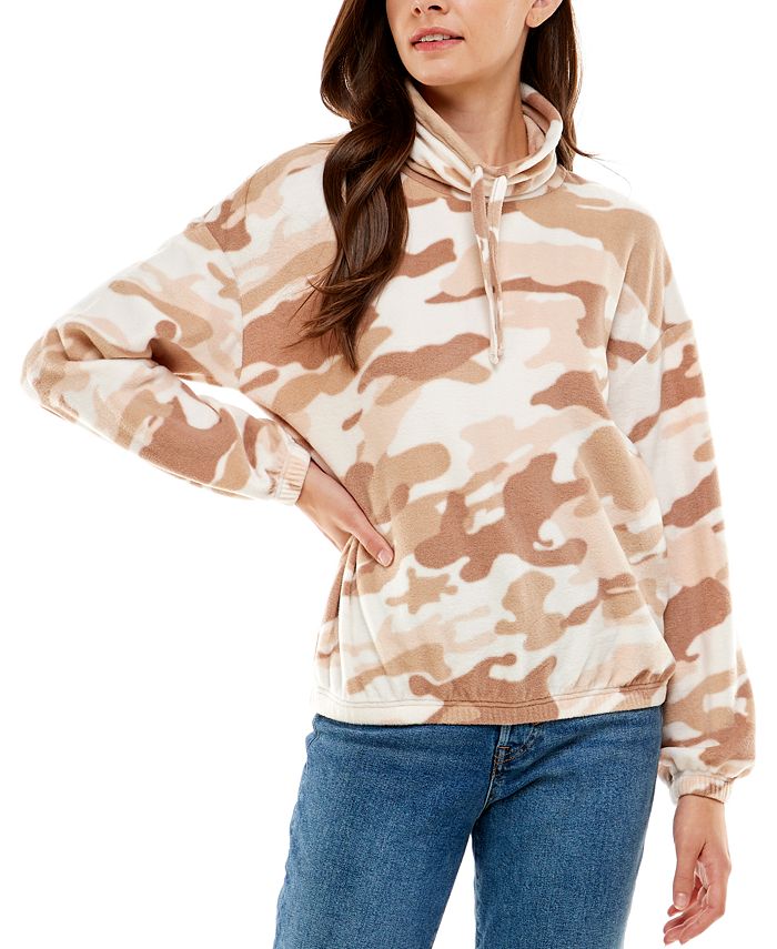 Derek Heart Juniors Drawstring Cowl Neck Fleece Pullover Macy s