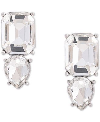 Photo 1 of Charter Club Silver-Tone Double Crystal Stud Earrings, Created for Macy's