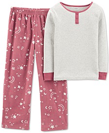 Little & Big Girls 2-Pc. Moon Pajamas 