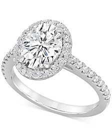 Certified Lab Grown Diamond Halo Engagement Ring (2-1/2 ct. t.w.) in 14k White Gold