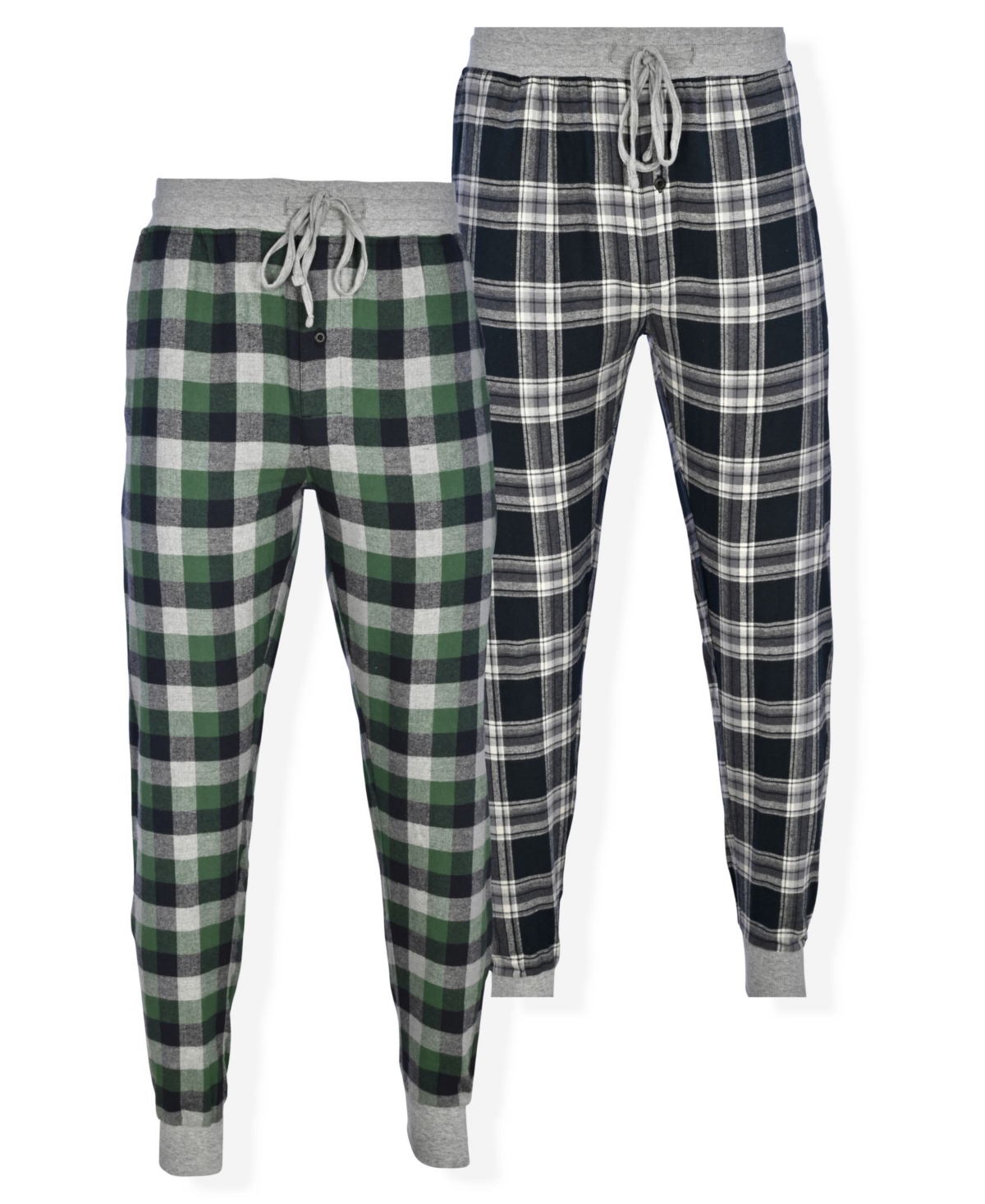 Men's 2pk Flannel Jogger Pajama Pants - Dark Green