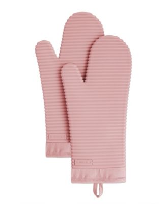 Ribbed Soft Silicone 2-Pc. Oven Mitt Set