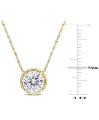 Lab-Grown Moissanite Solitaire 17" Pendant Necklace (2 ct. t.w.) in 10k Gold