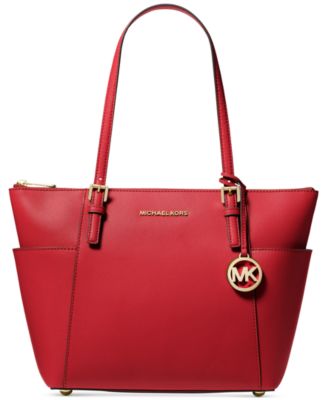 macy's red michael kors purse