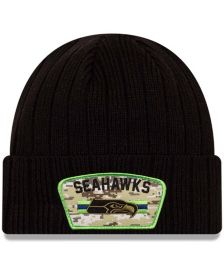 Youth New Era College Navy Seattle Seahawks Proof Cuffed Knit Hat with Pom