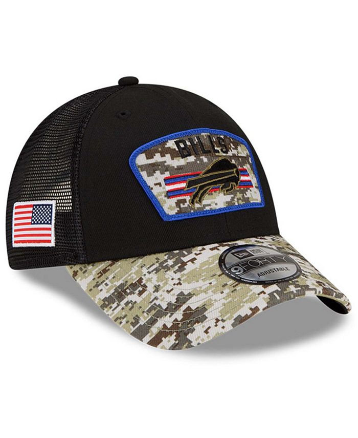 New Era Men's Black-Camouflage Buffalo Bills 2021 Salute To Service Trucker  9FORTY Snapback Adjustable Hat - Macy's