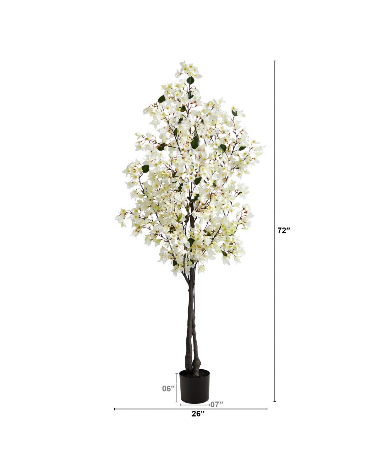 Nearly Natural 6' Bougainvillea Artificial Tree In White