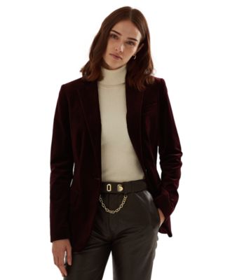 ralph lauren women's black velvet blazer