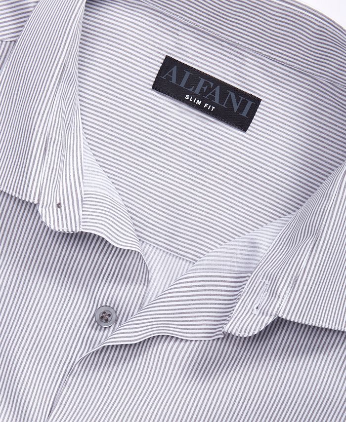 Alfani Men's Slim Fit Stripe Dress Shirt, Created for Macy's - Macy's