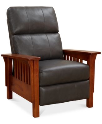 Harrison Leather Pushback Recliner, Created for Macy's