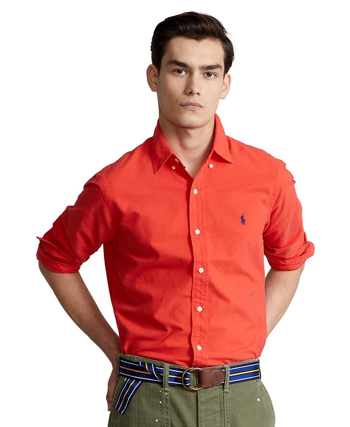 Polo Ralph Lauren Classic Fit Garment-Dyed Oxford Shirt - Macy's