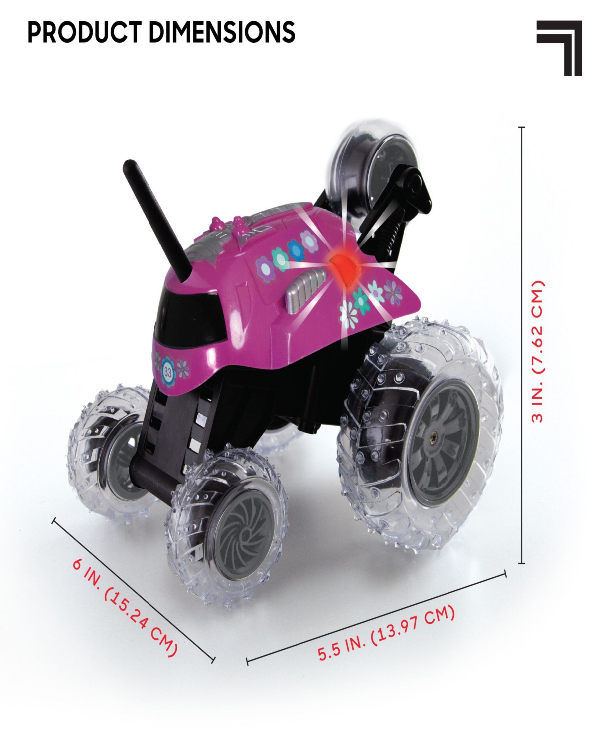 Shop Sharper Image Thunder Tumbler Toy Radio Controlled Car Set, 2 Piece In Pink