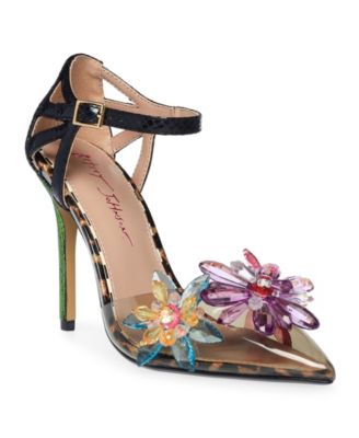 Betsey johnson heels with flowers on sale