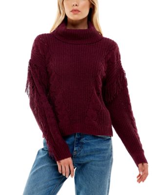 sweater with fringe trim