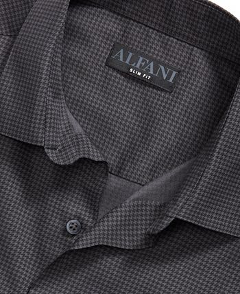 Alfani Men's Slim Fit Houndstooth Dress Shirt, Created for Macy's ...