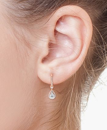 EFFY Collection - Diamond Multi-Shape Cluster Teardrop Drop Earrings (7/8 ct. t.w.) in 14k Rose Gold
