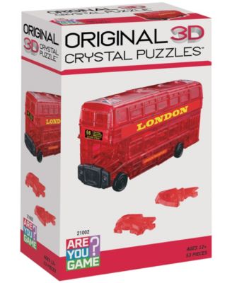 3D Crystal Puzzle - London Bus Red - 53 Piece