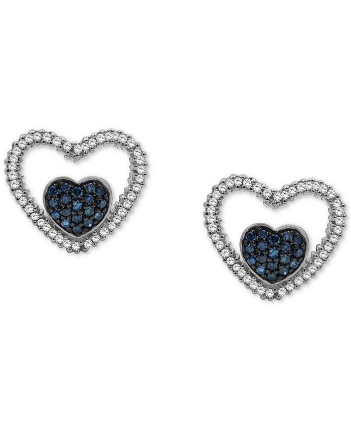 Macy's blue on sale diamond earrings