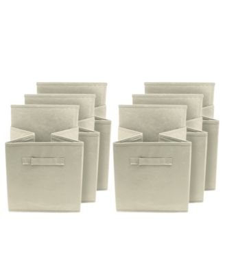 11 Inch 6 Pack Foldable Fabric Storage Cube Bins with Handles - for Organizing Pantry, Closet, Nursery, Playroom, and More 