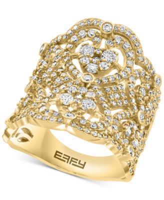 EFFY Collection - Diamond Filigree Heart Statement Ring (2 ct. t.w.) in 14k Gold