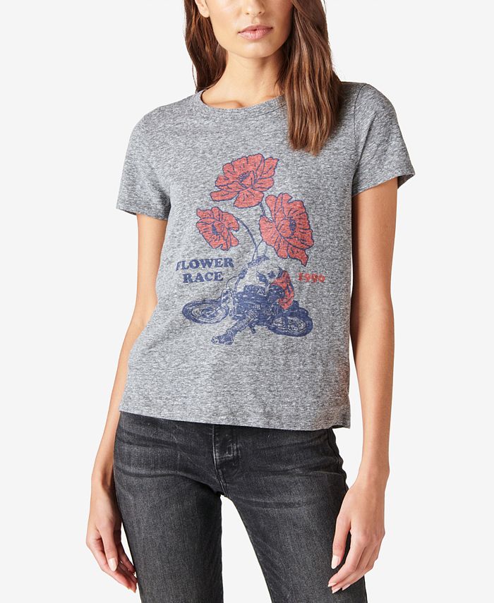 Lucky Brand Women's Cotton Floral Tapestry Graphic-Print Tee - Macy's