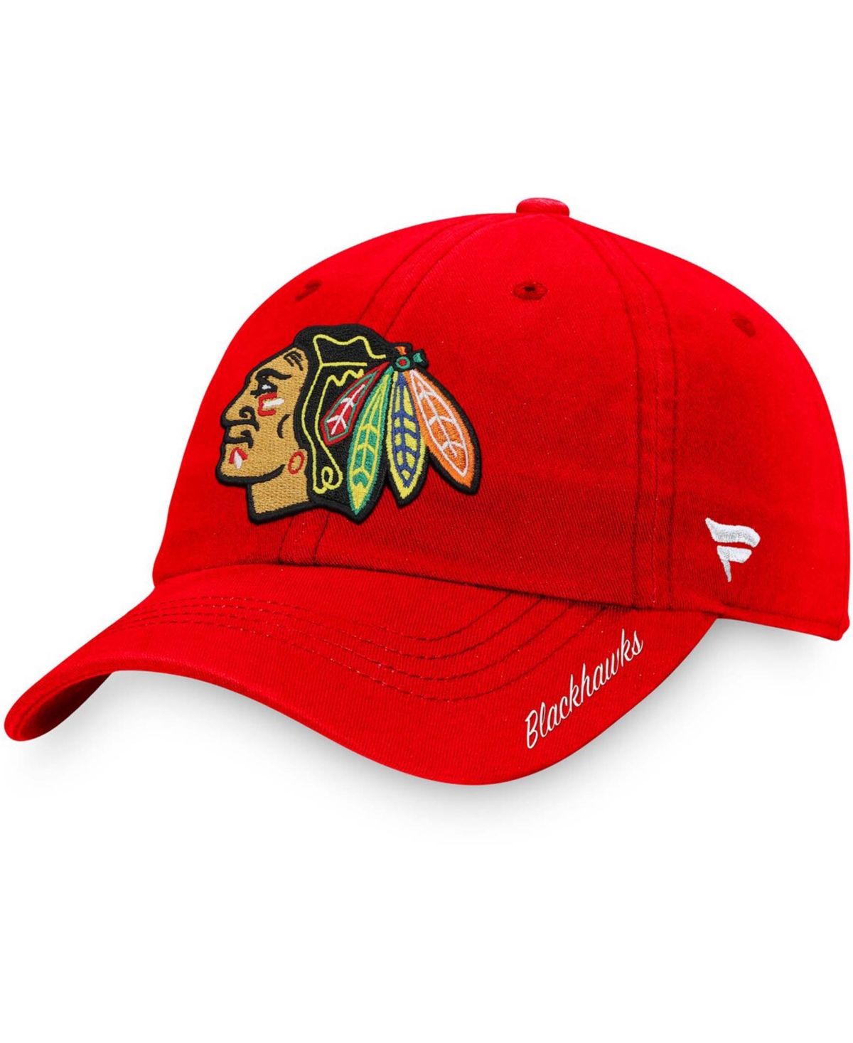 Women's Red Chicago Blackhawks Core Primary Logo Adjustable Hat - Red
