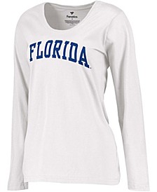 Women's White Florida Gators Basic Arch Long Sleeve T-shirt