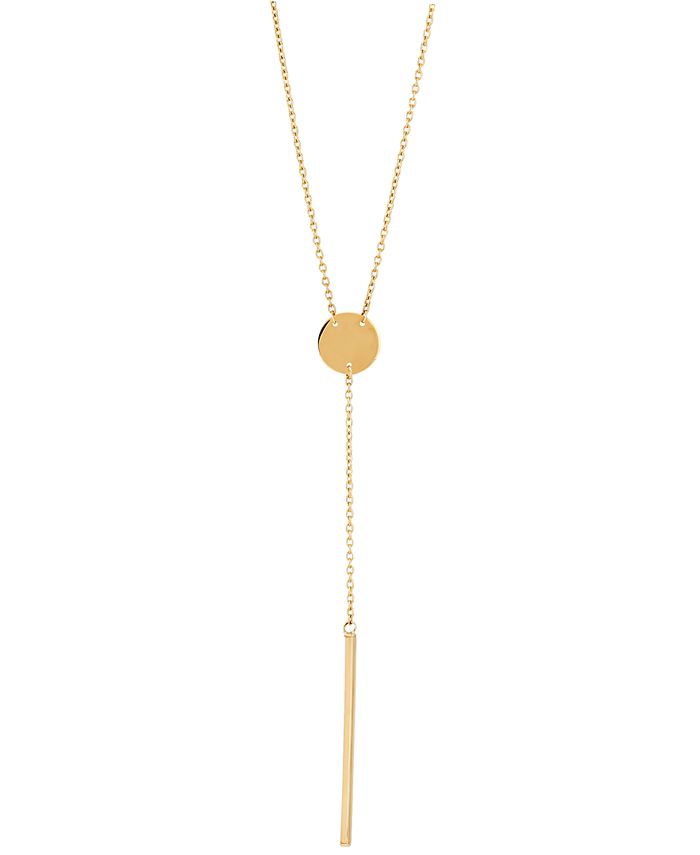 Macy's Polished Bar 17" Y Necklace in 10k Gold Macy's