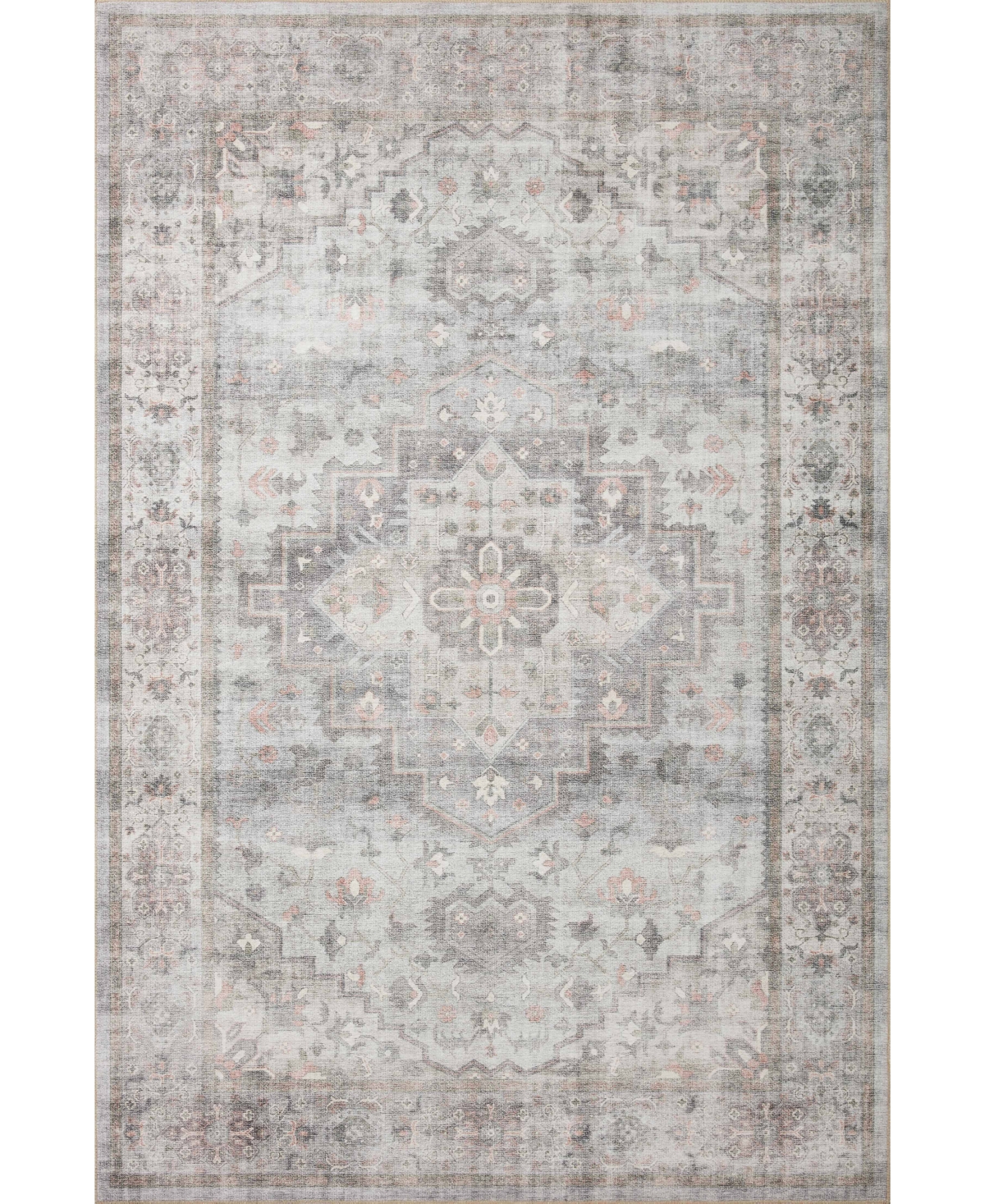 Loloi Ii Heidi Hei-02 6' x 9' Area Rug - Gray, Blush