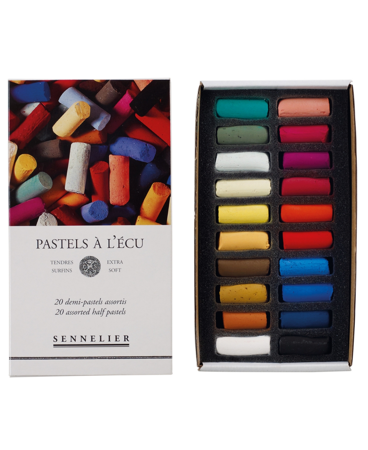 Extra Soft Pastel Half Stick Set, 20 Colors - Multi
