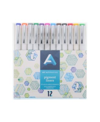 Art Alternatives Pigment Liner Pen Set, 12 Pens