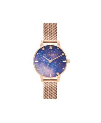 Olivia Burton - Women's Celestial Rose Gold-Tone Mesh Bracelet Watch 30mm