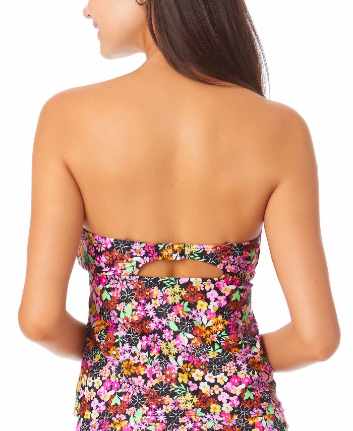 California Waves Juniors' Smocked Bandeau Tankini Top, Created for Macy