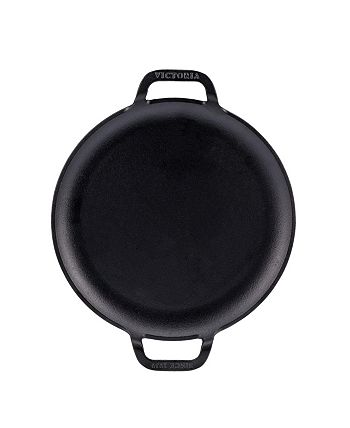 Victoria 10-Inch Cast Iron Comal Pizza Pan with 2 Side Handles, Preseasoned  with Flaxseed Oil, Made in Colombia