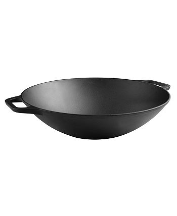 Victoria 14-Inch Cast Iron Wok with Loop Handles, Seasoned with Flaxseed  Oil, Made in Colombia 