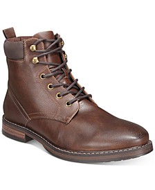Men's Faux-Leather Lace-Up Dress Boots, Created for Macy's 
