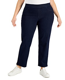Plus Size Pull-On Denim Pants, Created for Macy's