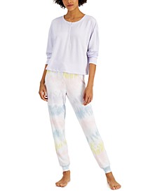 Ribbed Henley Pajama Top Jogger Pants, Created for Macy's